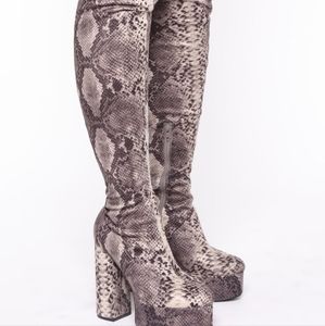 Fashion Nova thigh high boots